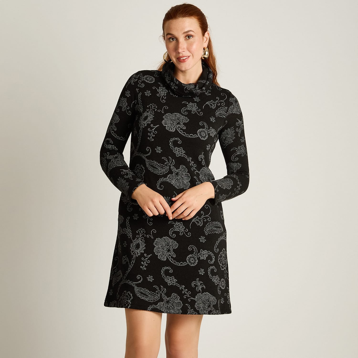 Vestido Midi Negro Midi Elasticidad Media Con Forro Calce Normal Tela Camant